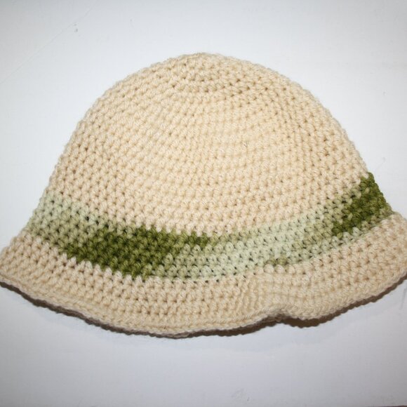 🌿 Tan & Green Crocheted Sunhat – Handmade · One Size - Picture 3 of 5